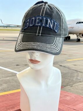 Boeing Embroidered Logo Baseball Cap - Charcoal Gray